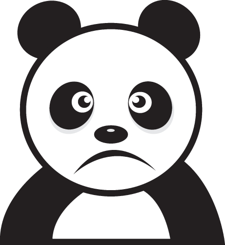 Panda cartoon character sign design