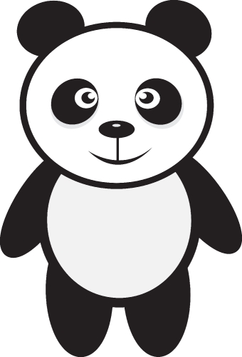 Panda cartoon character sign design