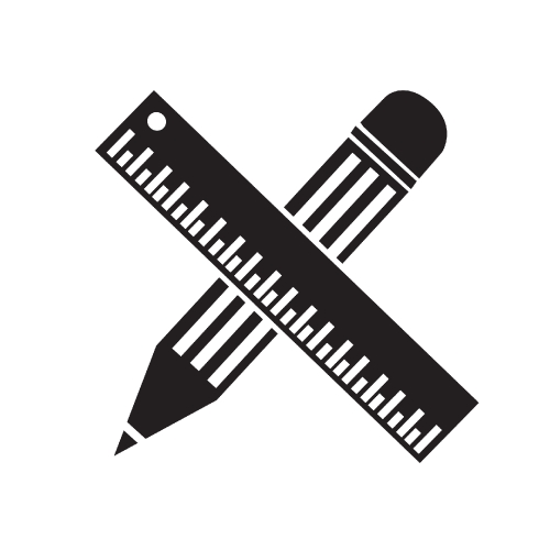 Pencil icon , ruler icon