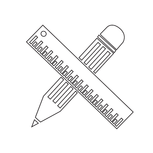 Pencil icon , ruler icon