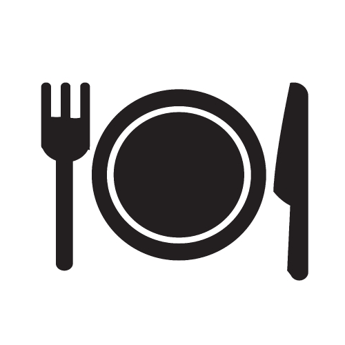 Plate fork and knife icon