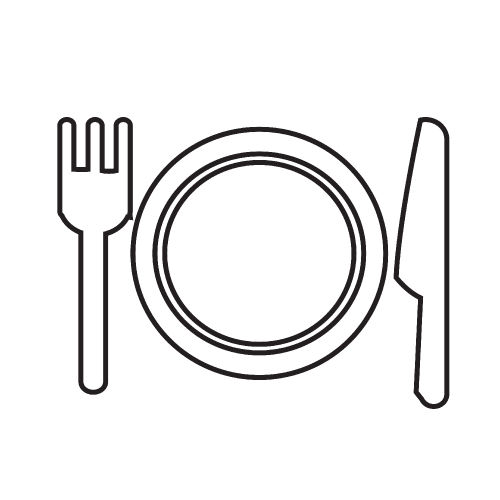 Plate fork and knife icon