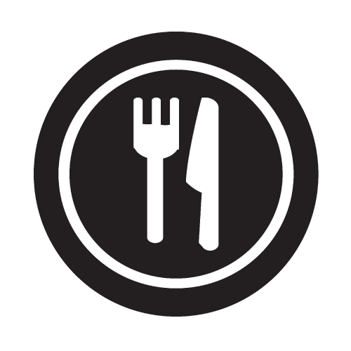 Plate fork and knife icon