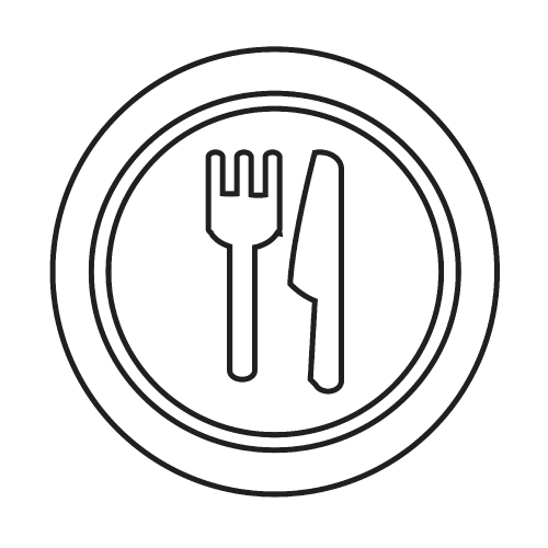 Plate fork and knife icon