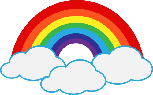 rainbow with cloud icon