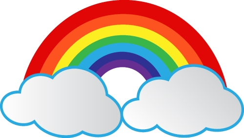 rainbow with cloud icon