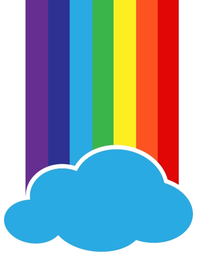 rainbow with cloud icon