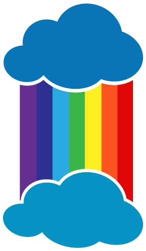 rainbow with cloud icon