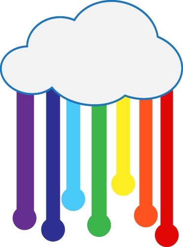 rainbow with cloud icon