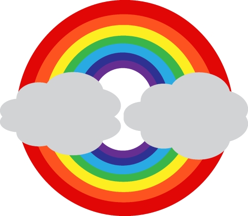 rainbow with cloud icon