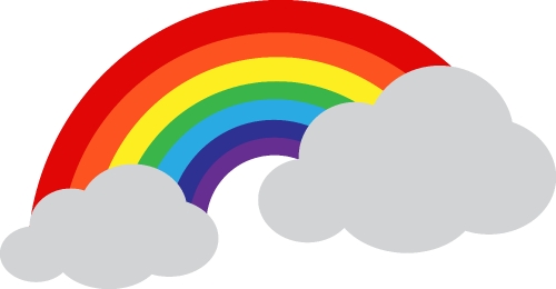 rainbow with cloud icon