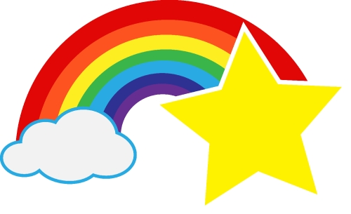 rainbow with cloud icon