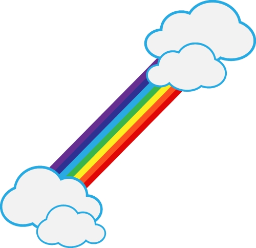 rainbow with cloud icon