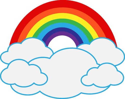 rainbow with cloud icon