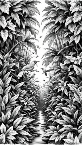 Rainforest of tropical plants Free Coloring Pages Coloring Book 22042025 (10)