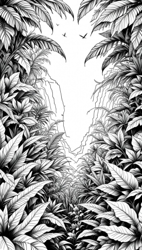Rainforest of tropical plants Free Coloring Pages Coloring Book 22042025 (13)