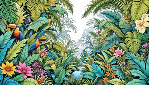 Rainforest of tropical plants Free Coloring Pages Coloring Book 22042025 (18)