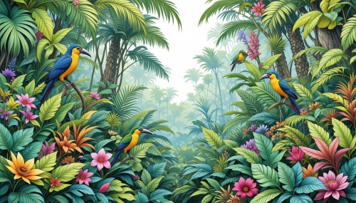 Rainforest of tropical plants Free Coloring Pages Coloring Book 22042025 (19)