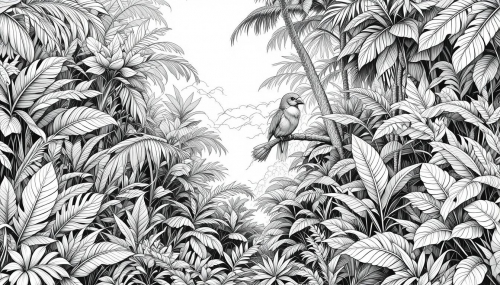 Rainforest of tropical plants Free Coloring Pages Coloring Book 22042025 (21)