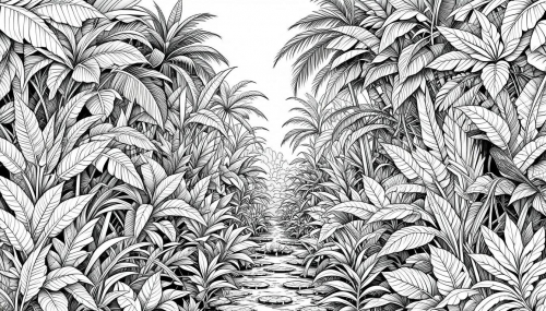 Rainforest of tropical plants Free Coloring Pages Coloring Book 22042025 (3)