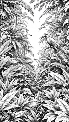 Rainforest of tropical plants Free Coloring Pages Coloring Book 22042025 (8)