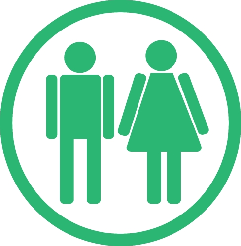 Restroom Symbol Male and Female  Icon