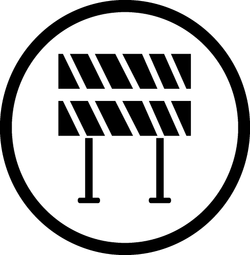 Road barrier icon sign