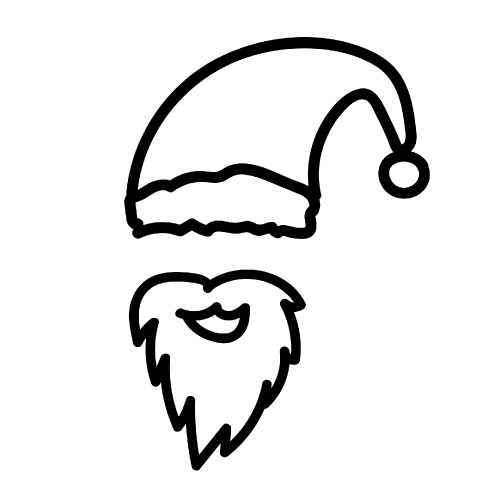 Santa hat and beard icon