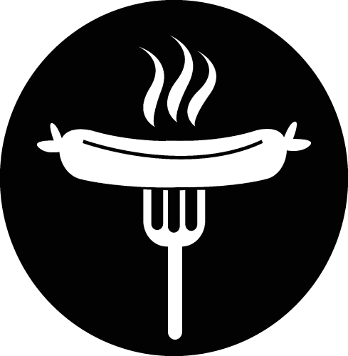 Sausage grilled with fork icon