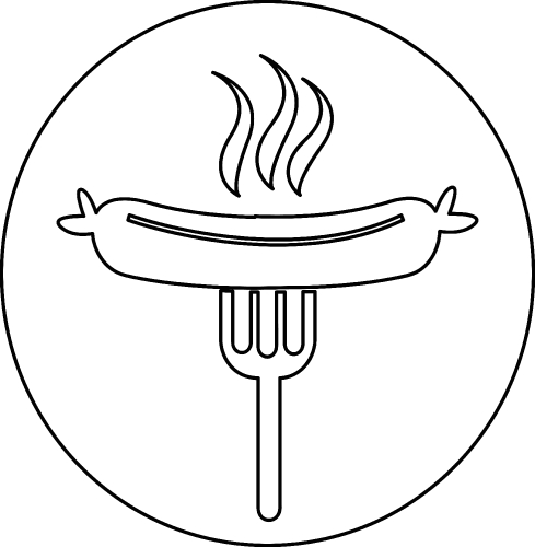 Sausage grilled with fork icon