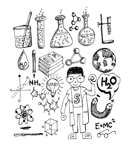 science object in doodle style design