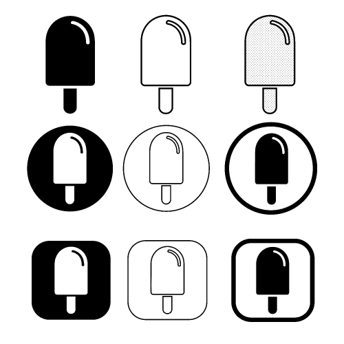 set of simple Ice Cream icon 