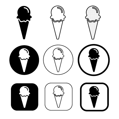 set of simple Ice Cream icon 