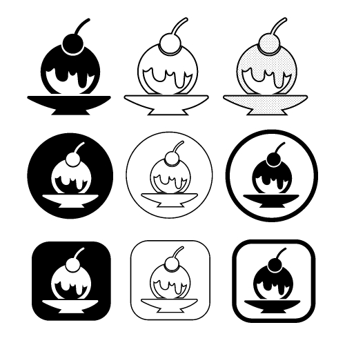 set of simple Ice Cream icon 