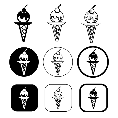 set of simple Ice Cream icon 