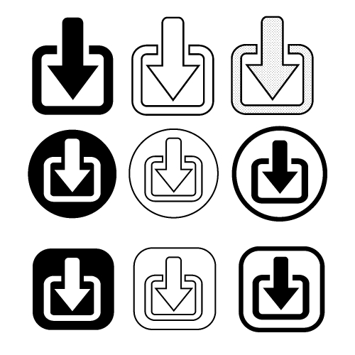 set of simple sign download icon