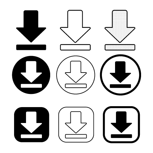 set of simple sign download icon