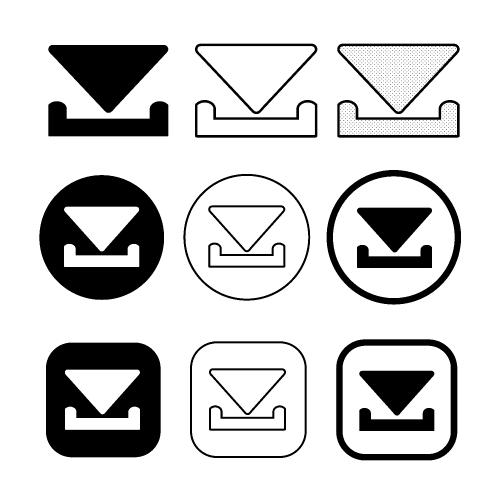 set of simple sign download icon