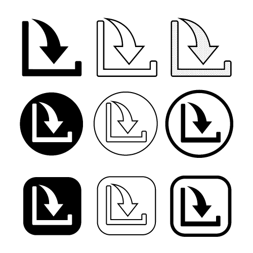 set of simple sign download icon