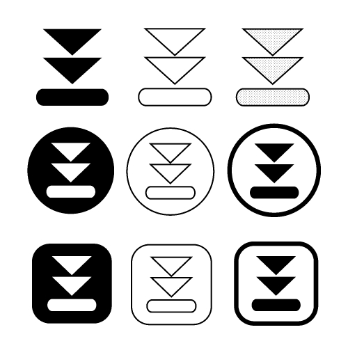 set of simple sign download icon