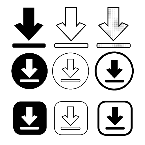 set of simple sign download icon