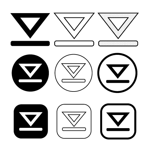 set of simple sign download icon