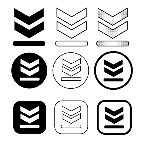 set of simple sign download icon