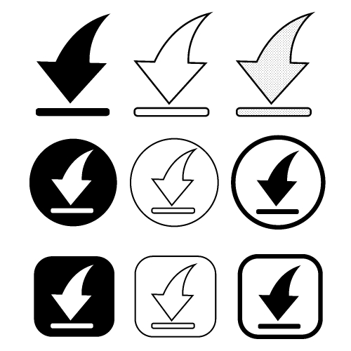 set of simple sign download icon