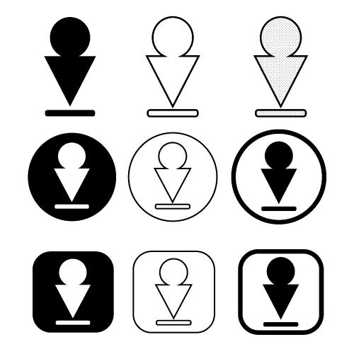 set of simple sign download icon