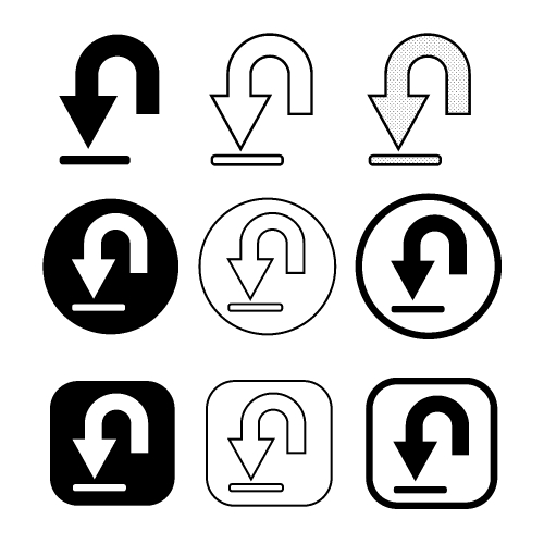 set of simple sign download icon