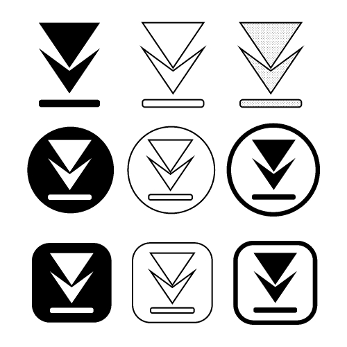 set of simple sign download icon