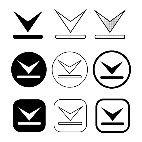 set of simple sign download icon