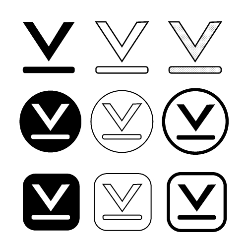 set of simple sign download icon