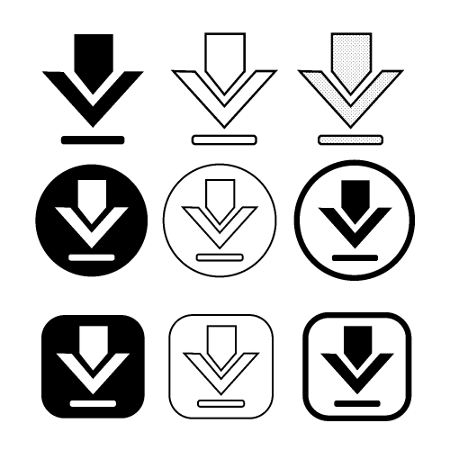 set of simple sign download icon